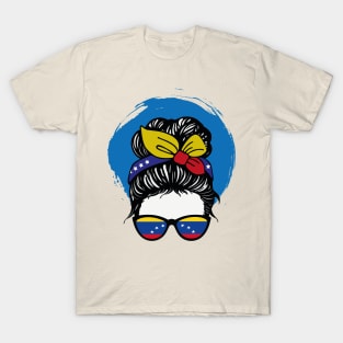 Messy Bun Venezuelan Woman T-Shirt